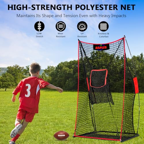 Kapler Football Kicking Net for Field Goals - 7X4FT Portable Football Throwing Net with Target Zone Attachment - Sideline Practice for Backyard Skill Improvement for Youth and Adults