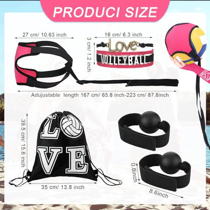 Honoson 7 Pcs Volleyball Training Equipment Aid Volleyball Serving Trainer Kit Gifts for Beginners - color: Pink, style: Girls
