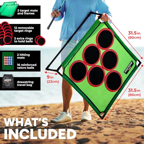 Golf Pong Versus Edition, (2 Pack) Game Set, Jumbo Backyard Lawn Game, Portable Indoor/Outdoor Chipping Golf Gift for Men, Women & Family