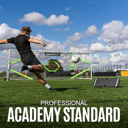 QUICKPLAY Replay Boombox Soccer Rebound Board - Portable Dual Surface Rebounder with Adjustable Angle - Soccer Training Equipment for Control, Passing Practice