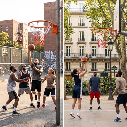 Replacement Basketball Rim, 45cm Heavy Duty Shock-Absorbing Wall Mounted Basketball Rim Indoor Outdoor Hanging Hoop
