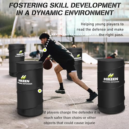 Hikeen Basketball Defender Dummy - Pop Up Safely Simulate Defender - Foldable Training Equipment for Basketball, Soccer, Football and More, 1 Carrying Bag - style: 6 PCS