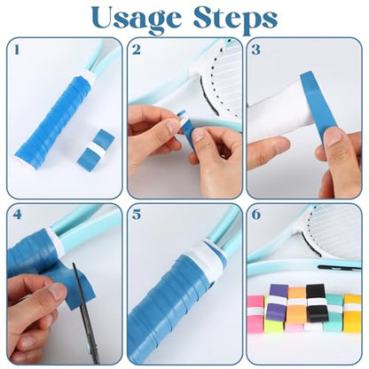Xthrotsenk 10Pcs Tennis Grip Tape Anti-Slip Pickleball Overgrip Grips Tapes Racket Grip Tape for Tennis Pickleball Badminton