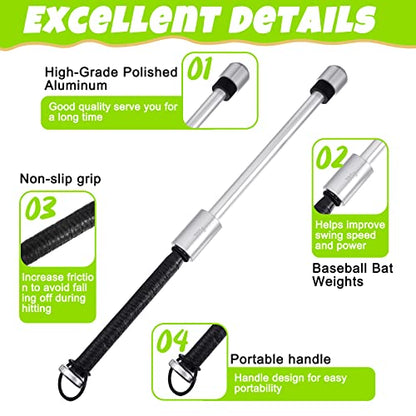 Hicarer Baseball Softball Swing Training Baseball Swing Trainer Bat Base Ball Softball Bat Training Aid for Youth Improve Hitting Flexibility Swing Mechanics and Balance