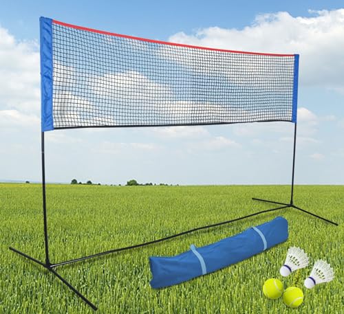 MiniTang Retractable Tennis Net - 10x5.2FT Portable Adjustable Height Steel Frame Net for Pickleball Volleyball Badminton, for Backyard Driveway Camping with Carry Bag
