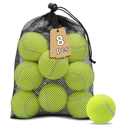 Tennis Balls,8/18/40/90 Pack Training Tennis Balls Practice Balls with Mesh Bag for Easy Transport, Pet Dog Playing Balls, fit for Beginner Training Ball - color: Green, size: 8 Pack