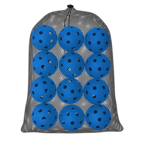Great Call Athletics | Indoor Pickleballs USA Pickleball Approved Official 26 Hole Balls Sports Tournament Pack Free Mesh Bag - color: Blue, style: 12 Pack