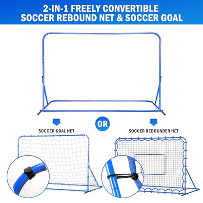 Soccer Baseball Rebounder Net, Soccer Goal Net, Volleyball Softball Rebound Pitchback Net Quick-Switch Angle Training for Control, Passing Practice, Bounce Back Rebounder Goals Gifts Trainer Equipment - size: 6FTx4FT