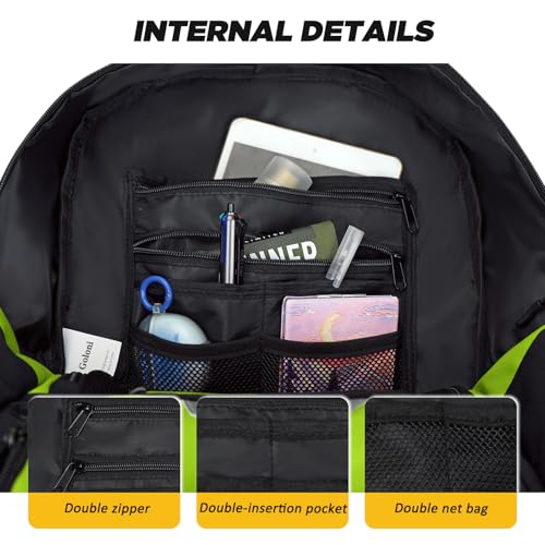 Goloni Soccer Bag, Basketball Bag with Ball Compartment & Shoe Compartment,Large Soccer Backpack for Basketball,Gym，Football - color: green