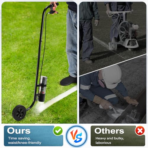 CAROD Marking Wand for Inverted Marking Spray Paint, Industrial Wheeled Marking Stick for Line Paint Stripe Ground, Side Push Marking Paint Wand for Sport Field Utility Marking Applicator