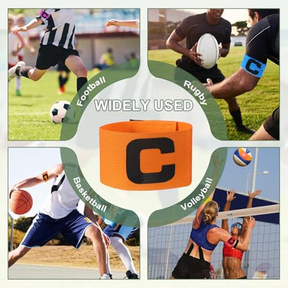Captain Arm Bands for Soccer, Soccer Captain C Armband, Elastic Protective Arm Badge Adjustable Bands