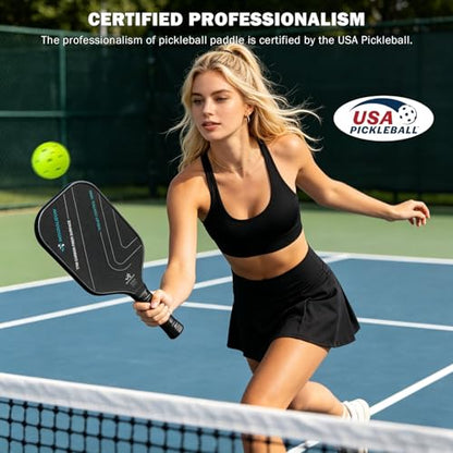 Pickleball Paddles, Multi-Layer T700 Textured Carbon Fiber Pickleball Paddle, 2-Types of Thickenesses, Strong Power and Spin Surface, USAPA Approved Carbon Fiber Surface Pickle Ball Paddle