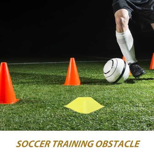 Happyyami 10pcs Soccer Training Cones Disc Set Orange Small Agility Sports Markers for Football Drills Field Practice and Soccer Coaching