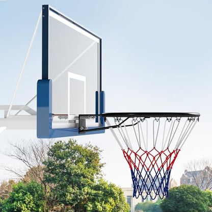Goplus 18’’/15’’ Replacement Basketball Rim, Wall Door Mounted Basketball Hoop with All Weather Net, Indoor Outdoor Hanging Basketball Rim Goal Outside - size: 18", style: Black, Dual-spring