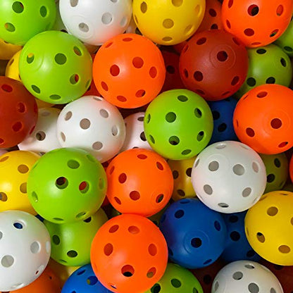 Crestgolf 50pcs Plastic Golf Training Balls – Airflow Hollow 40mm Golf Balls for Driving Range, Swing Practice, Home Use,Pet Play. …