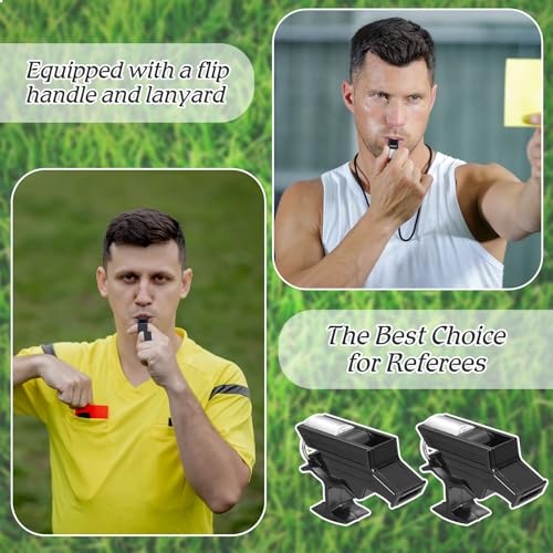 Relaxweex 2 Sets Finger Grip Referee Whistle Soccer Coach Whistles with Fingers Flip Grip Football Hockey Hand Whistle Metallic Loud Sports Whistle with Rubber Sleeve for Coaches Polices