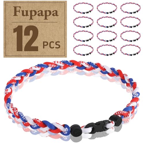 Premium 12Pack Baseball Necklaces, Multi-Color 18inches Sports Necklaces, Ideal for Baseball Team Gifts, Party Favors, Sports Parties - color: Red-Blue-White-USA