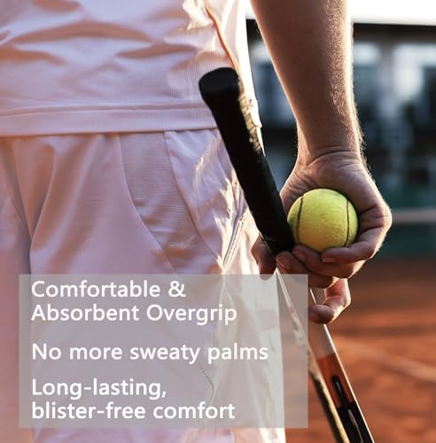 Tennis Racket Grip Tape, 3/6/12 Pack Precut Anti Slip Tennis Grip Tape, Absorbent Dry Feel Tennis Grips Overgrip for Tennis, Pickleball - color: Orange-6 Pack