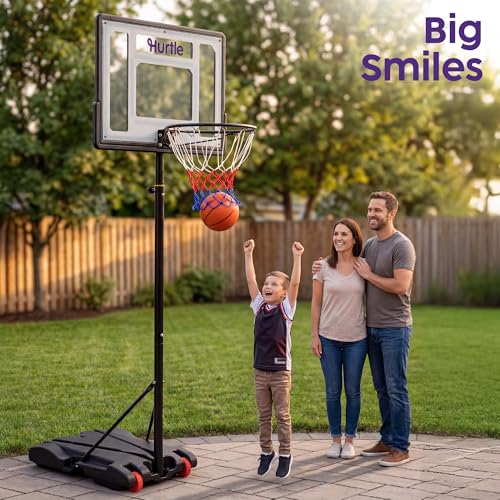 Kids Basketball Hoop Adjustable Portable Basketball Hoop for Kids Indoor Outdoor Play with Backboard Wheels Driveway Backyard
