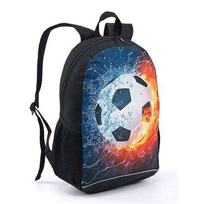 CAIWEI American Football Backpack School Bag (Burning football) - color: Burning Football, size: 17.2*11.7*5.5 Inch