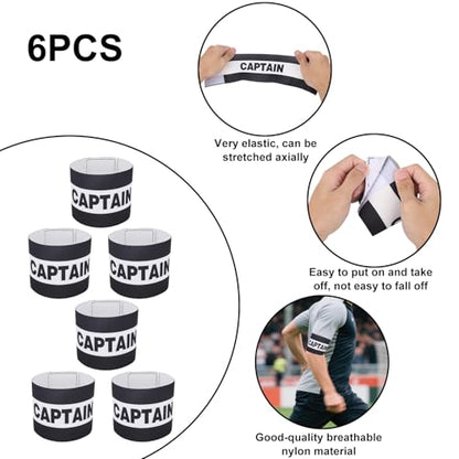 Captain Armbands Soccer, Adjustable Leader Football Arm Bands Breathable Soccer Captain Armband Sport Accessory - color: Black