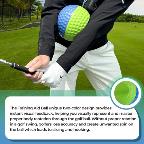 Golf Training Aid Ball for Impact Precision & Consistent Swings - Master Body Connection to Fix Slicing, Scooping & Chicken Wing | Simple and Effective Golf Training Tool - size: Large