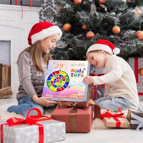 BooTaa 29" Large Dart Board for Kids, Kids Dart Board with Sticky Balls, Boys Toys, Indoor/Sport Outdoor Fun Party Play Game Toys, Birthday Gifts for 3 4 5 6 7 8 9 10 11 12 Year Old Boys Girls - style: 100 Scores