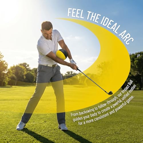 Golf Swing Training Aid Ball, Two-Tone Black and Yellow Practice Ball for Golf
