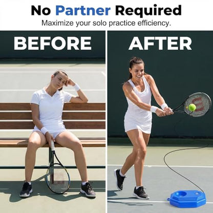 Tennis Ball Training Baseboard, 2026 New Tennis rebounder with Weighted Base, Portable Tennis Trainer Ball with String, Multifunctional Tennis Solo Practice kit for Backyard - color: #A,1set