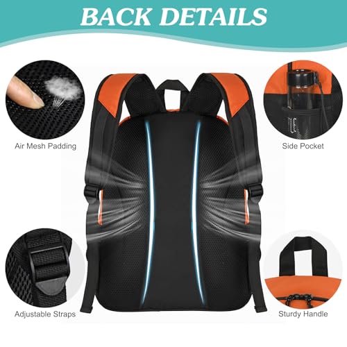 WOLT Soccer Backpack Soccer Bag with Ball Holder & Shoes Compartment, Sport Equipment Bags For Football, Basketball, Volleyball, Gym - color: Orange