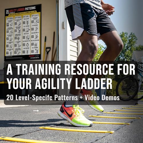 Guided Coaching Agility Ladder Drills Training System - Structured Speed & Footwork Charts with Built-in Progressions - style: Beginner–Intermediate (18x24)