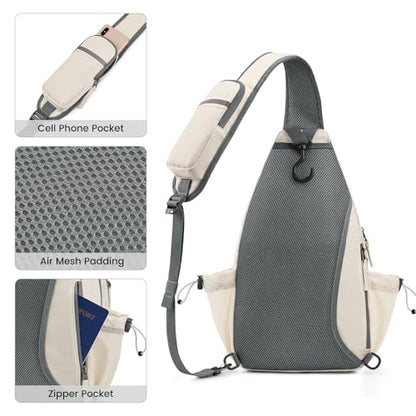 G4Free Pickleball Sling Bag for Women - Lightweight Crossbody Sports Bag - color: Ivory