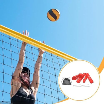 4X Beach Volleyball Lines Boundary Lines Game with Ground Anchors Training Practical Volleyball Court Boundary Cords for Park, Red