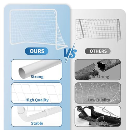 Portable Soccer Goal, Foldable Pop-Up Backyard Soccer Net with Frame and Carry Bag, Football Training Equipment Practice Training Goals for Kids & Adults, Easy Setup