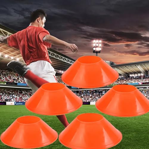 20Pcs Orange Soccer Disc Cones with Carry Strap Multi-Sport Training Cones Agility Soccer Football Markers for Sports Drills Practice Outdoor