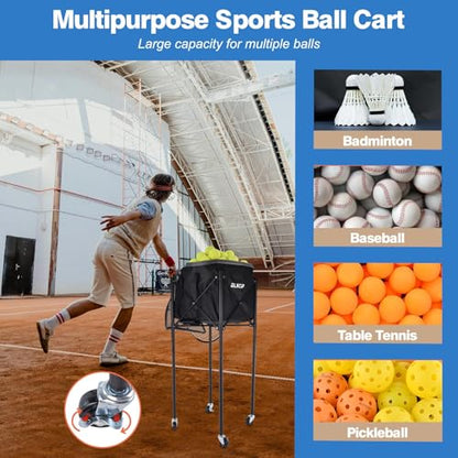 Portable Pickleball & Tennis Ball Hopper - Pickleball Collector Retriever Basket Carrier Gatherer Picker Container for Picking and Storage Training Tool for Ball - size: Medium