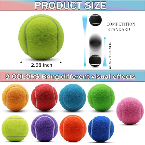 SHYUJAJIE Tennis Balls, 6 Pack Training Tennis Balls,High Elasticity Practice Balls for Beginner, Playing Balls for Dogs - color: Rainbow