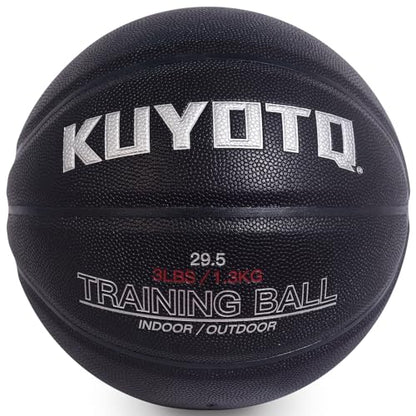 KUYOTQ 3LBS/3.3LBS/2.2LBS Weighted Heavy Training Basketball 29.5/28.5" in and Outdoor Improving Handling Dribbling Passing Rebounding Skill Composite Size 7/6 Weighted Training Basketball Equipment - color: Black, size: Size 7 Adult - 29.5"-3LBS