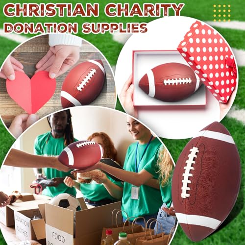 RoundFunny Footballs Pump Set Leather Footballs Bulk and Hand Pump Sport Gifts for Youth Junior Adult School Team Training Practicing Indoor Outdoor Operation Christmas - size: Junior Size 6