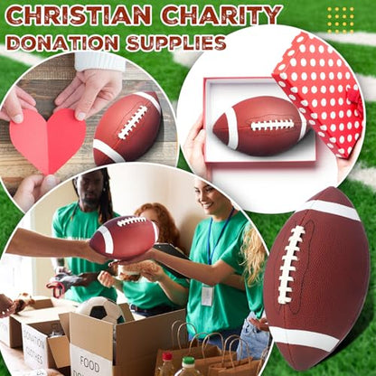 RoundFunny Footballs Pump Set Leather Footballs Bulk and Hand Pump Sport Gifts for Youth Junior Adult School Team Training Practicing Indoor Outdoor Operation Christmas - size: Junior Size 6