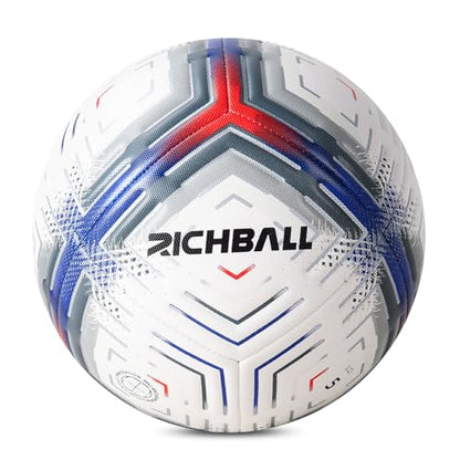 Richball Soccer Ball Size 5 with Pump, Soccer Ball Durable TPU, Official Size & Weight, Indoor Outdoor Practice Training, Original Design Great Soccer Gift