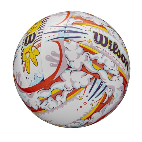 Wilson AVP Hawaii Outdoor Volleyball + Frisbee Kit - color: White/Orange, style: Graffiti