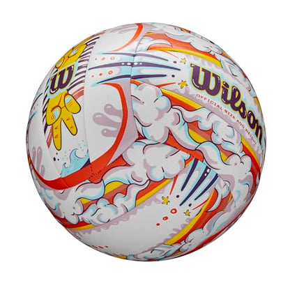 Wilson AVP Hawaii Outdoor Volleyball + Frisbee Kit - color: White/Orange, style: Graffiti