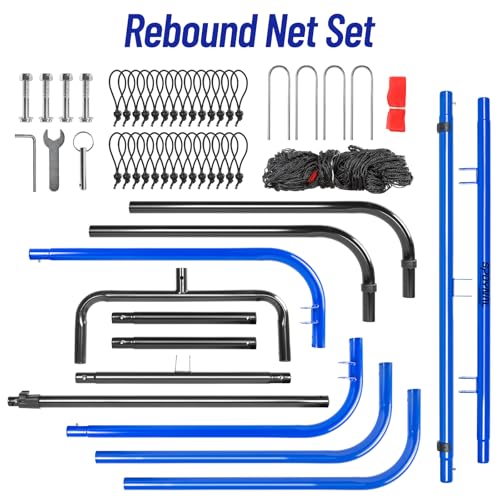 SPOYNAL Baseball Rebounder Net 4 x 4.5 FT Baseball Training Equipment Base Ball Bounce Back Net with 5 Return Angles Softball Pitching Net Fly Ball Line Drive Ground Ball Training Net for Fielding