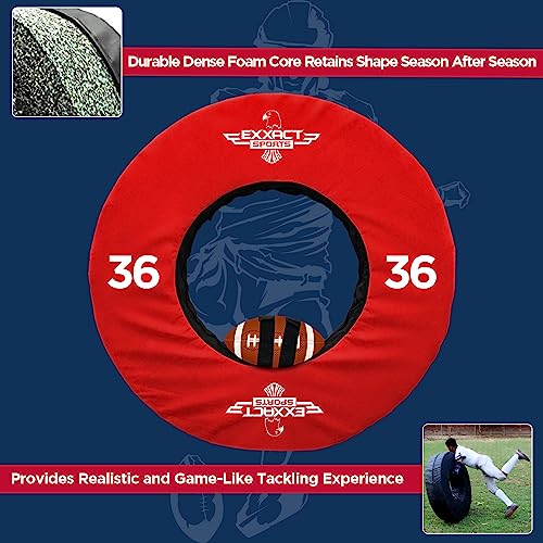 Exxact Sports Tackle Wheel Football Practice Equipment and Football Tackle Dummies with Straps - 28, 36, 40, 48 Inches, Tackling Dummy for Football