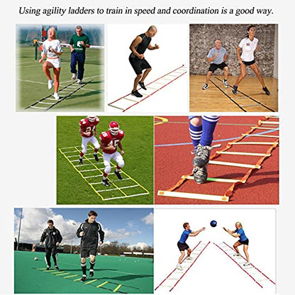 Agility Ladder Flexibility Agility Ladder, Cones Football Training Equipment, Speed Agility Training Set, for Indoor/Outdoor Personal Training(Size:6m) - size: 6m