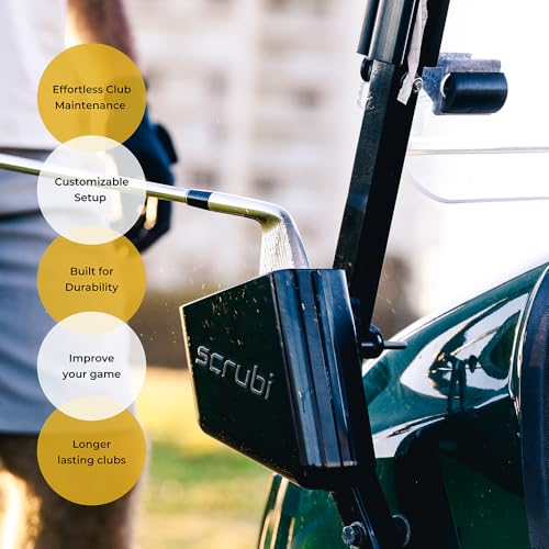 Scrubi Golf Club Cleaner for Golf Carts - Compact & Efficient Cleaning Tool for Golf Clubs – Easy to Use & Waterproof Design – Includes Strong Nylon Brush – Perfect for Irons