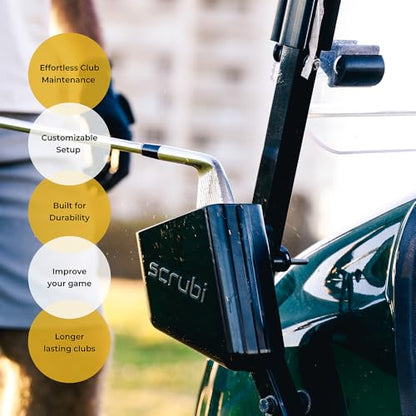 Scrubi Golf Club Cleaner for Golf Carts - Compact & Efficient Cleaning Tool for Golf Clubs – Easy to Use & Waterproof Design – Includes Strong Nylon Brush – Perfect for Irons