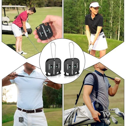 2 PCS Golf Counter Clicker, Portable Square Golf Clicker for 2 Players, Mini Score Keeper Stroke Counter with Hanging Rope for Sport Competitions, Games Scores
