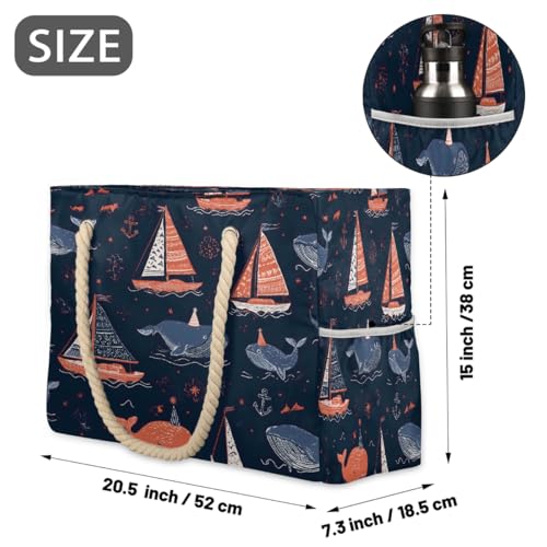 Beach Bag Waterproof Sand-proof Canvas Tote Lightweight Shoulder Bag Suitable for Family outdoor travel - color: B8